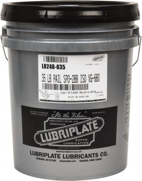 Lubriplate - 5 Gal Pail, Mineral Gear Oil - 184 SUS Viscosity at 210°F, 3314 SUS Viscosity at 100°F, ISO 680 - Makers Industrial Supply