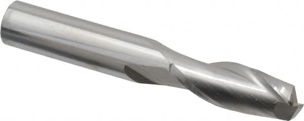 Corner Radius End Mill: 3/8″ Dia, 1″ LOC, 0.045″ Radius, 2 Flutes, Solid Carbide 2-1/2″ OAL, 3/8″ Shank Dia, 30 ° Helix, Bright/Uncoated, Corner Radius End, Centercutting, Series 121