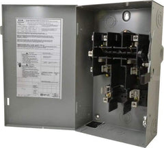 Eaton Cutler-Hammer - 60 Amp, 240 VAC, 2 Pole Fused Safety Switch - NEMA 1, 1 Phase, 3 to 10 hp at 240 VAC (Single Phase), 7-1/2 to 15 hp at 240 VAC (Triple Phase), DPST Contact Form - Makers Industrial Supply