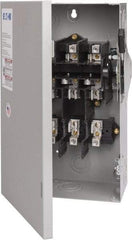 Eaton Cutler-Hammer - 60 Amp, 240 VAC, 3 Pole Fused Safety Switch - NEMA 1, 1 Phase, 3 to 10 hp at 240 VAC (Single Phase), 7-1/2 to 15 hp at 240 VAC (Triple Phase), 3PST Contact Form - Makers Industrial Supply