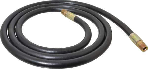 Made in USA - 1/2" Inside x 55/64" Outside Diam, 4,000 psi Working Pressure, Hydraulic Hose - 1/2-14 Thread, 120" Long, 10-1/2' Standard Coil Length, 7" Bend Radius, Nitrile Rubber, -40 to 121°C Max - Makers Industrial Supply