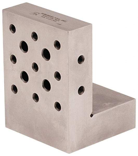 Suburban Tool - 3" Wide x 4" Deep x 3" High Steel Precision-Ground Angle Plate - Standard Plate, Machined Holes on Surface, Open End, 1" Thick, Pair of Plates - Makers Industrial Supply