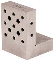 Suburban Tool - 3" Wide x 4" Deep x 3" High Steel Precision-Ground Angle Plate - Standard Plate, Machined Holes on Surface, Open End, 1" Thick, Pair of Plates - Makers Industrial Supply