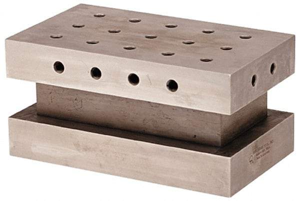 Suburban Tool - 3-1/2" Wide x 6" Deep x 3" High Steel Precision-Ground Angle Plate - Standard Plate, Machined Holes on Surface, Open End, Pair of Plates - Makers Industrial Supply