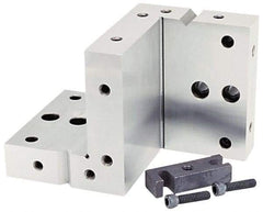 Suburban Tool - 4" Wide x 6" Deep x 4" High Steel Precision-Ground Angle Plate - Compound Plate, Machined Holes on Surface, Open End, 1" Thick, Pair of Plates - Makers Industrial Supply