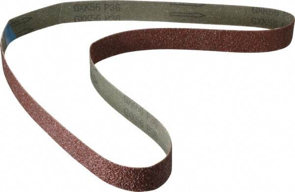 Tru-Maxx - 1" Wide x 42" OAL, 36 Grit, Aluminum Oxide Abrasive Belt - Aluminum Oxide, Very Coarse, Coated, X Weighted Cloth Backing - Makers Industrial Supply