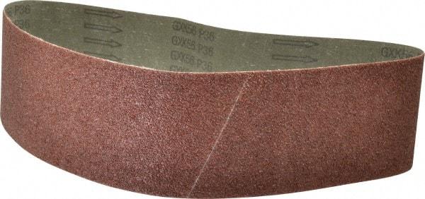 Tru-Maxx - 4" Wide x 36" OAL, 36 Grit, Aluminum Oxide Abrasive Belt - Aluminum Oxide, Very Coarse, Coated, X Weighted Cloth Backing - Makers Industrial Supply