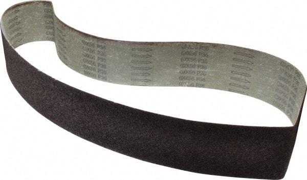 Tru-Maxx - 4" Wide x 60" OAL, 36 Grit, Aluminum Oxide Abrasive Belt - Aluminum Oxide, Very Coarse, Coated, X Weighted Cloth Backing - Makers Industrial Supply