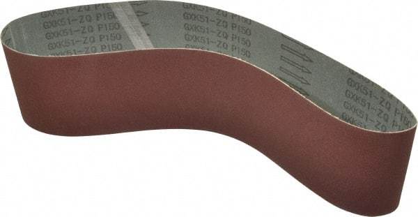 Tru-Maxx - 4" Wide x 36" OAL, 150 Grit, Aluminum Oxide Abrasive Belt - Aluminum Oxide, Very Fine, Coated, X Weighted Cloth Backing - Makers Industrial Supply