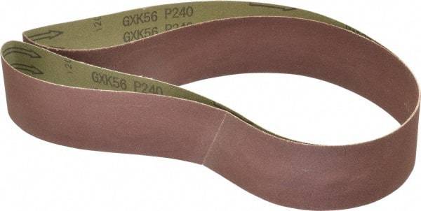 Tru-Maxx - 2" Wide x 60" OAL, 240 Grit, Aluminum Oxide Abrasive Belt - Aluminum Oxide, Very Fine, Coated, X Weighted Cloth Backing - Makers Industrial Supply