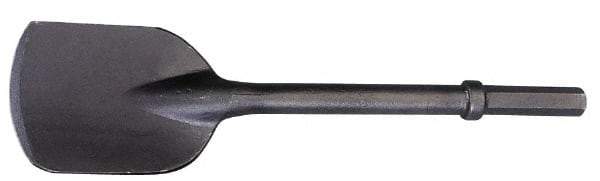 Made in USA - 5-1/2" Head Width, 22" OAL, 1-1/4" Shank Diam, Spade Chisel - Hex Drive, Hex Shank, Alloy Steel - Makers Industrial Supply