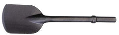 Made in USA - 5-1/2" Head Width, 22" OAL, 1-1/8" Shank Diam, Spade Chisel - Hex Drive, Hex Shank, Alloy Steel - Makers Industrial Supply