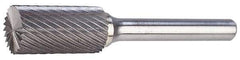 SGS Pro - 3/4" Cut Diam, 1/4" Shank Diam, Cylinder with End Cut Head Single Cut Burr - Carbide, End Cut End, 3/4" LOC, 2-1/2" OAL - Makers Industrial Supply