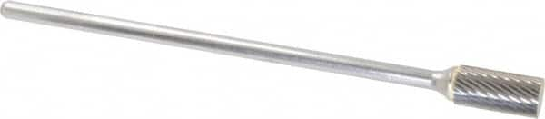 Atrax - 1/2" Cut Diam, 1/4" Shank Diam, Cylinder Head Single Cut Burr - Carbide, Flat End, 1" LOC, 7" OAL - Makers Industrial Supply