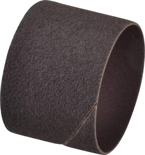 Made in USA - 80 Grit Aluminum Oxide Coated Spiral Band - 2" Diam x 1-1/2" Wide, Medium Grade - Makers Industrial Supply