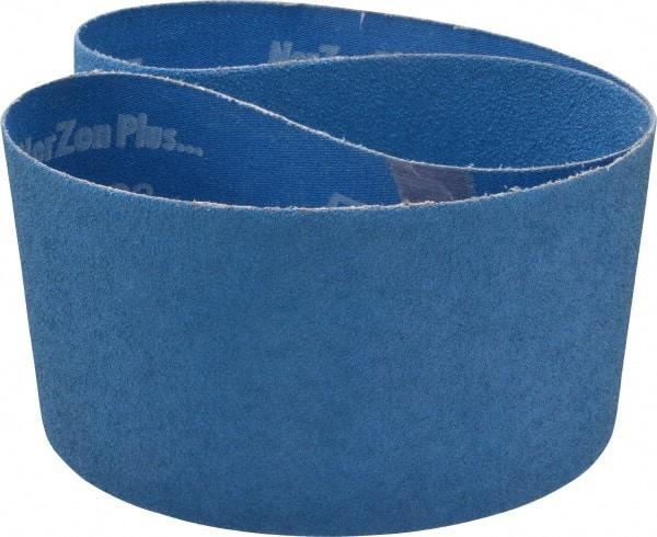 Norton - 4" Wide x 36" OAL, 60 Grit, Zirconia Alumina Abrasive Belt - Zirconia Alumina, Medium, Coated, X Weighted Cloth Backing, Series R823 - Makers Industrial Supply