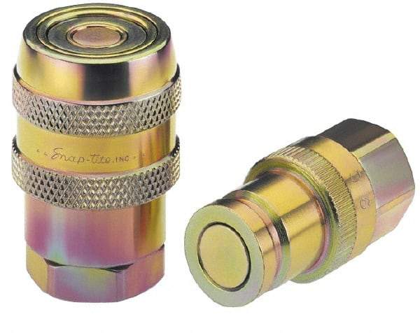 Parker - 1-1/4 Thread Stainless Steel Hydraulic Hose Valved Coupler - 4,000 psi, 90 GPM - Makers Industrial Supply