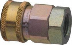 Parker - 2 Thread Steel Hydraulic Hose Valved Coupler - 1,500 psi, 400 GPM - Makers Industrial Supply