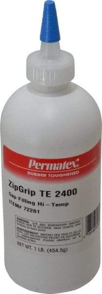 Devcon - 1 Lb Bottle Clear Instant Adhesive - Series TE 2400, 30 sec Working Time, Bonds to Metal, Plastic & Rubber - Makers Industrial Supply