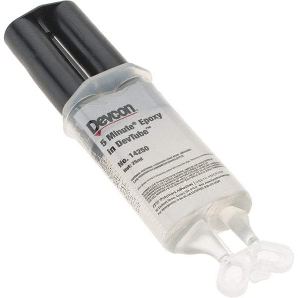 Devcon - 25 mL Tube Two Part Epoxy - 3 to 6 min Working Time, 1,900 psi Shear Strength - Makers Industrial Supply