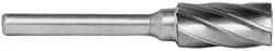 M.A. Ford - 5/8" Cut Diam, 1/4" Shank Diam, Cylinder Head Single Cut Burr - Carbide, Flat End, 1" LOC, 3" OAL - Makers Industrial Supply