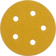 Made in USA - 5" Diam, 60 Grit, Aluminum Oxide Hook & Loop Disc - Medium Grade, Coated, E Weight Paper Backing, - Makers Industrial Supply