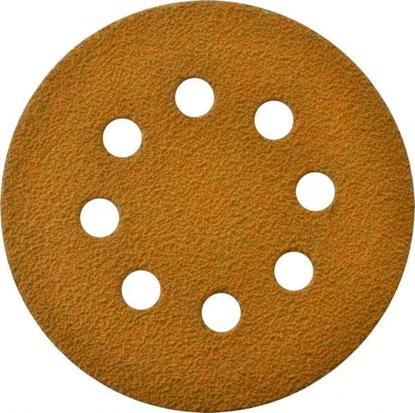 Made in USA - 5" Diam, 40 Grit, Aluminum Oxide Hook & Loop Disc - Coarse Grade, Coated, E Weight Paper Backing, - Makers Industrial Supply