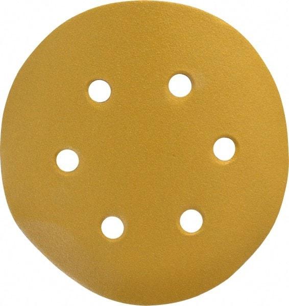 Made in USA - 6" Diam, 120 Grit, Aluminum Oxide Hook & Loop Disc - Fine Grade, Coated, C Weight Paper Backing, - Makers Industrial Supply