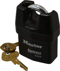 Master Lock - 3/4" Shackle Clearance, Keyed Alike Padlock - 3/8" Shackle Width, 3/8" Shackle Diam, Laminated Steel - Makers Industrial Supply