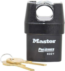 Master Lock - 3/4" Shackle Clearance, Keyed Alike Padlock - 5/16" Shackle Width, 5/16" Shackle Diam, Laminated Steel - Makers Industrial Supply