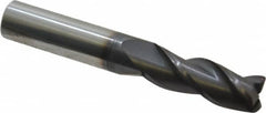 Accupro - 3/8", 3 Flute, Single End, Solid Carbide, 0.02" Corner Radius End Mill - 2-1/2" OAL, 35° Helix, Right Hand Flute, 1" LOC, Right Hand Cut - Makers Industrial Supply