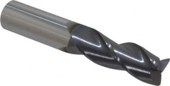 Accupro - 5/8", 3 Flute, Single End, Solid Carbide, 0.03" Corner Radius End Mill - 3-1/2" OAL, 35° Helix, Right Hand Flute, 1-5/8" LOC, Right Hand Cut - Makers Industrial Supply