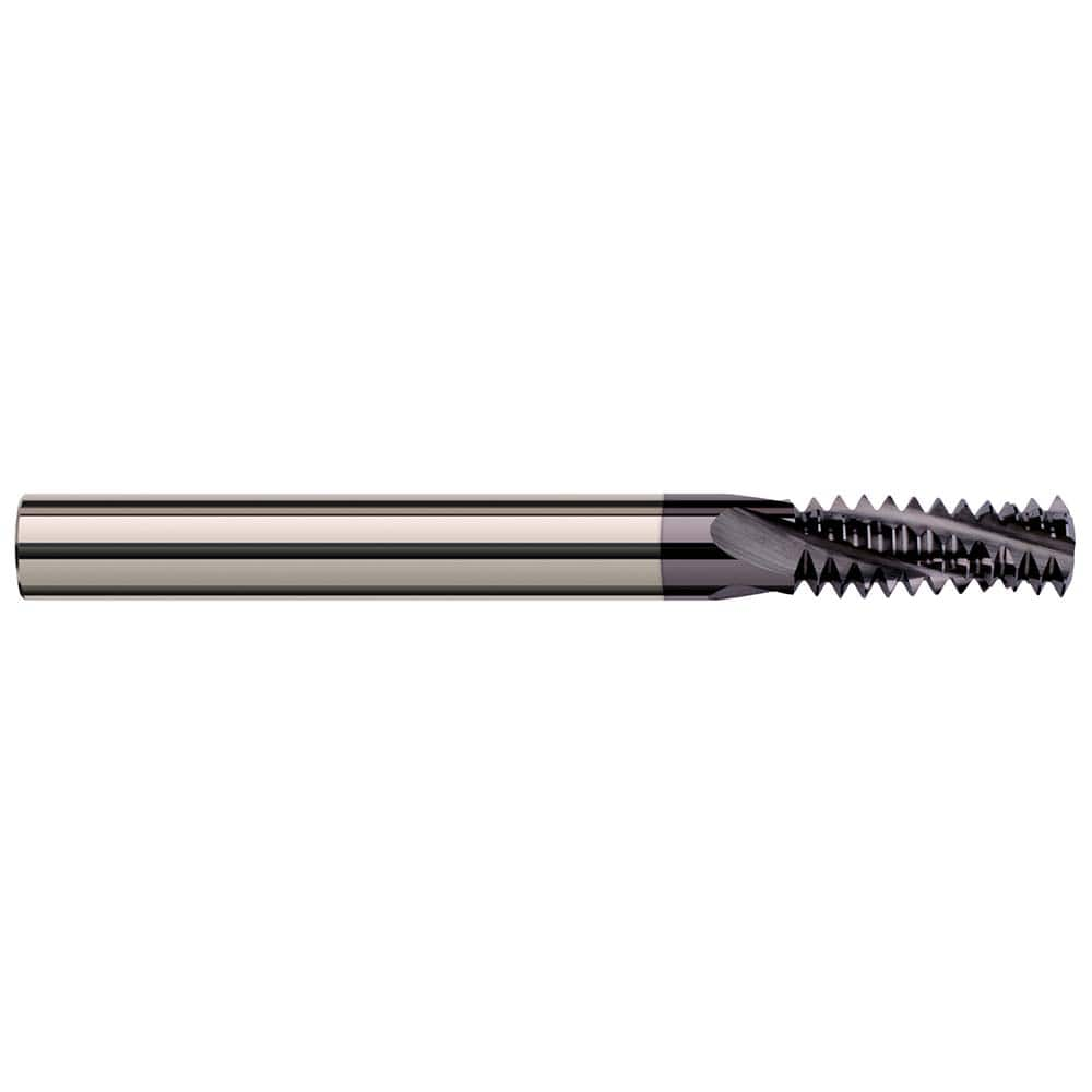 Harvey Tool - 9/16-18 Internal/External 18 TPI 3/8" Shank 4-Flute Solid Carbide Helical Flute Thread Mill - Exact Industrial Supply