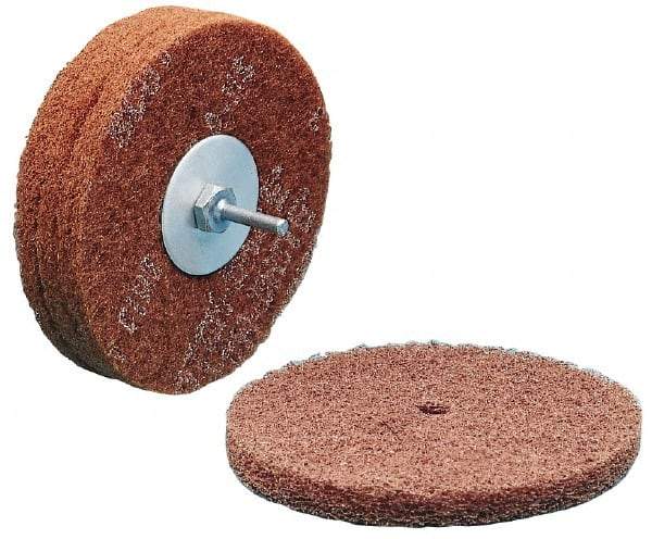 3M - 5" Coarse Grade Deburring Disc - Quick Change Connection, Brown, 9,500 Max RPM - Makers Industrial Supply