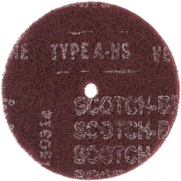 3M - 6" Very Fine Grade Aluminum Oxide Deburring Disc - 1/2" Center Hole, Arbor Connection, Maroon, 4,000 Max RPM - Makers Industrial Supply