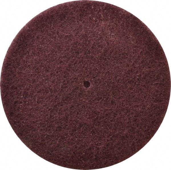 3M - 6" Very Fine Grade Aluminum Oxide Deburring Disc - 1/4" Center Hole, Arbor Connection, Maroon, 4,000 Max RPM - Makers Industrial Supply