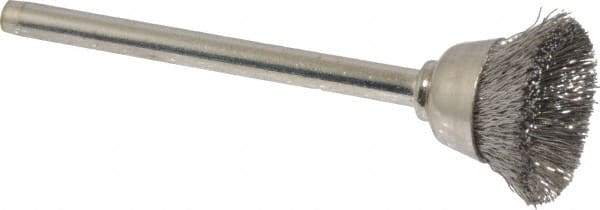 Anderson - 9/16" Diam, 1/8" Shank Diam, Stainless Steel Fill Cup Brush - 0.005 Wire Diam, 25,000 Max RPM - Makers Industrial Supply