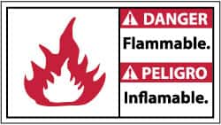 NMC - Danger - Flammable, Plastic Fire Sign - 18" Wide x 10" High, English/Spanish - Makers Industrial Supply