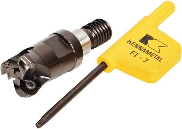 Kennametal - 12mm Cutting Diam, 0.4724" Max Depth of Cut, Modular Connection Indexable Copy End Mill - 3 Inserts, RD.. 0501.. Insert - Makers Industrial Supply