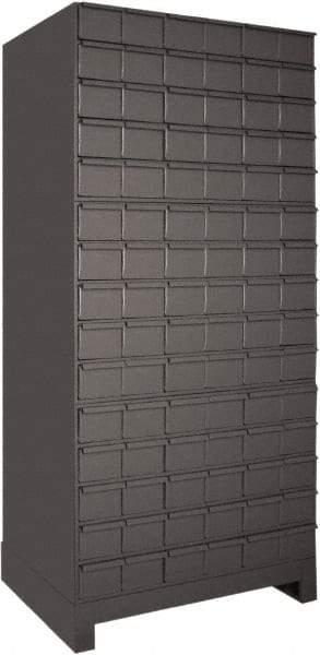 Durham - 90 Drawer, Small Parts Steel Storage Cabinet - 14" Deep x 35" Wide x 63" High - Makers Industrial Supply