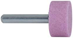 Grier Abrasives - 1" Head Diam x 1/2" Thickness, W218, Cylinder End, Aluminum Oxide Mounted Point - Makers Industrial Supply