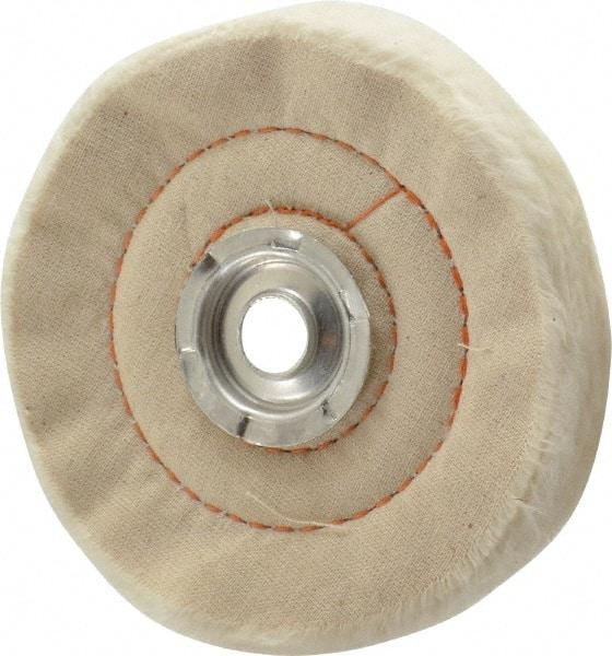 Dico - 4" Diam x 3/4" Thick Unmounted Buffing Wheel - Cushion Sewn, 1/2" Arbor Hole, Medium Density - Makers Industrial Supply