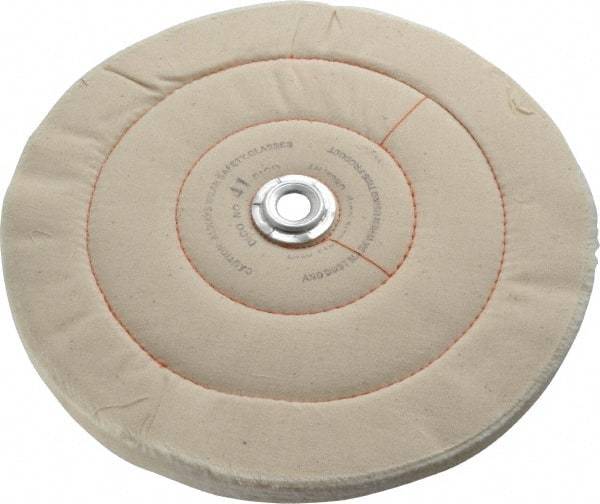 Dico - 10" Diam x 3/4" Thick Unmounted Buffing Wheel - Cushion Sewn, 1/2" Arbor Hole, Medium Density - Makers Industrial Supply