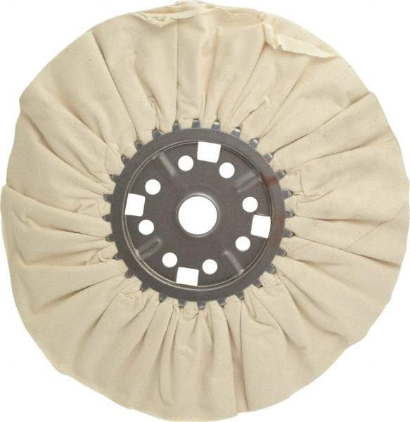 Divine Brothers - 14" Diam x 1/2" Thick Unmounted Buffing Wheel - Ventilated Bias Cut, 1-1/4" Arbor Hole - Makers Industrial Supply