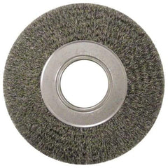 Anderson - 7" OD, 2" Arbor Hole, Crimped Steel Wheel Brush - 1-3/4" Face Width, 1-5/8" Trim Length, 0.0118" Filament Diam, 6,000 RPM - Makers Industrial Supply