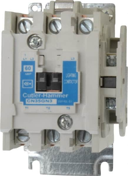 Eaton Cutler-Hammer - No Enclosure, 3 Pole, Electrically Held Lighting Contactor - 60 A at 480 V (Tungsten), 60 A at 600 V (Ballast or Mercury Vapor), 110 VAC at 50 Hz, 120 VAC at 60 Hz - Makers Industrial Supply