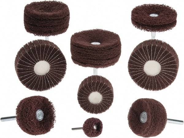 Superior Abrasives - 4 Piece Stem Mounted Wheel Kit - 120, 180 & 320 Grit, Fine, Very Fine & Extra Fine Grade, Mounted on 1/4" Shank - Makers Industrial Supply