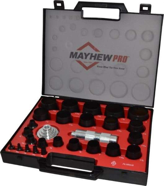 Mayhew - 27 Piece, 1/8 to 2", Hollow Punch Set - Comes in Plastic Case - Makers Industrial Supply