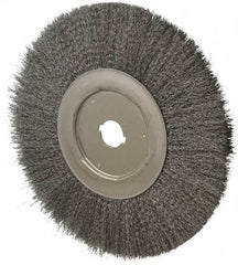 Anderson - 12" OD, 1-1/4" Arbor Hole, Crimped Steel Wheel Brush - 1/2" Face Width, 3" Trim Length, 0.0118" Filament Diam, 3,000 RPM - Makers Industrial Supply