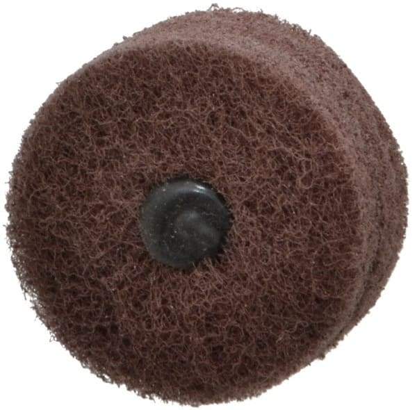 Standard Abrasives - 2" Diam, Medium Mounted Scrubber Buffing Wheel - 3 Ply, Very Fine Grade, 1/4" Shank Diam, 12,000 RPM - Makers Industrial Supply